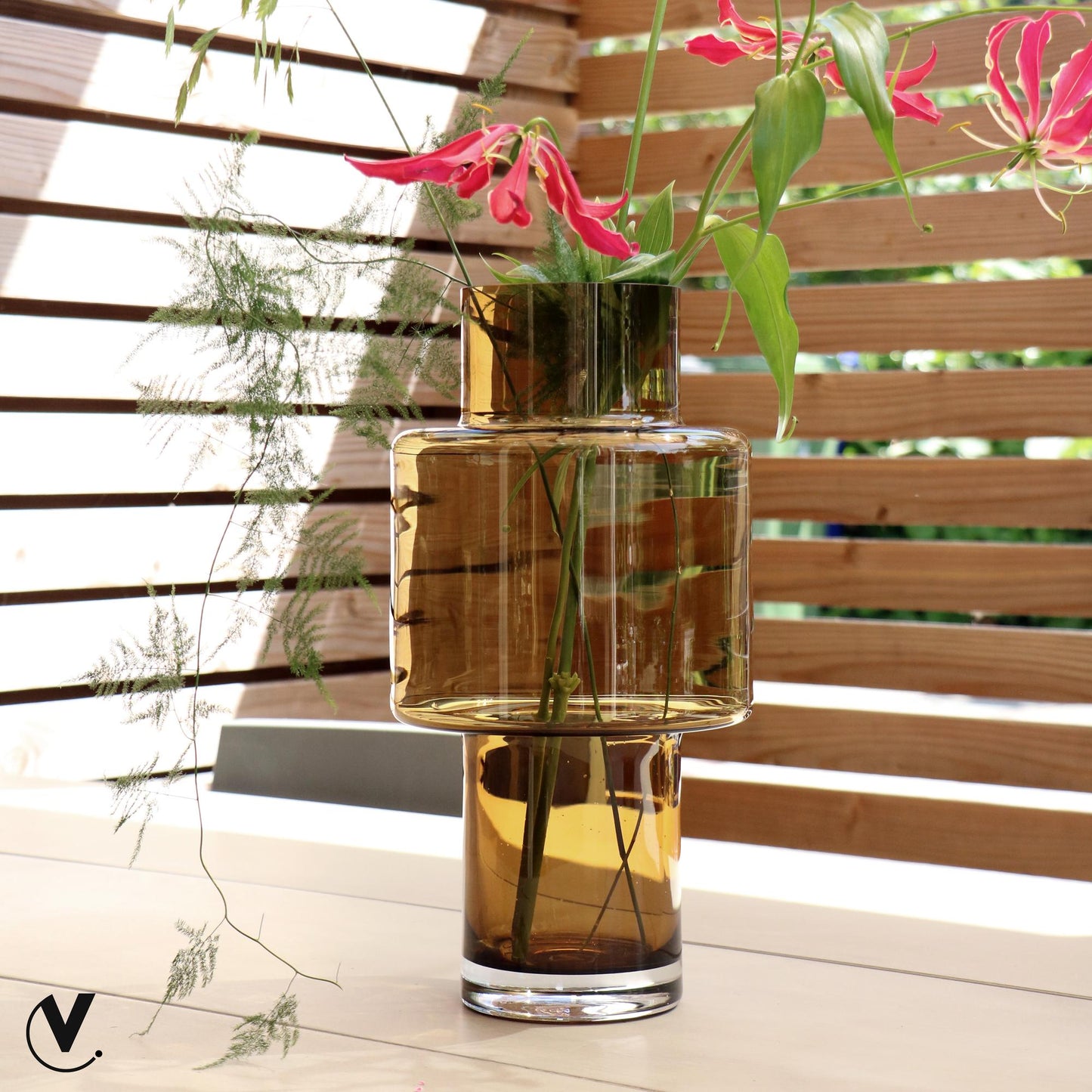 Vaas glas Juba - Cognac | H40 D20