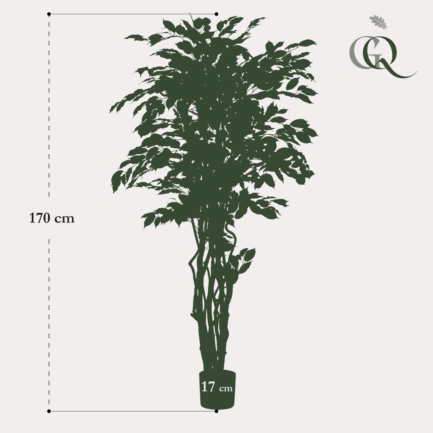 kunstplant Ficus liana Vioolbladplant 170cm