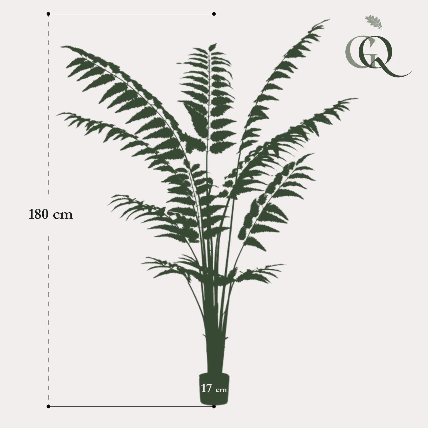 Kunstplant Rumohra Adiantiformis Ledervaren 180 cm
