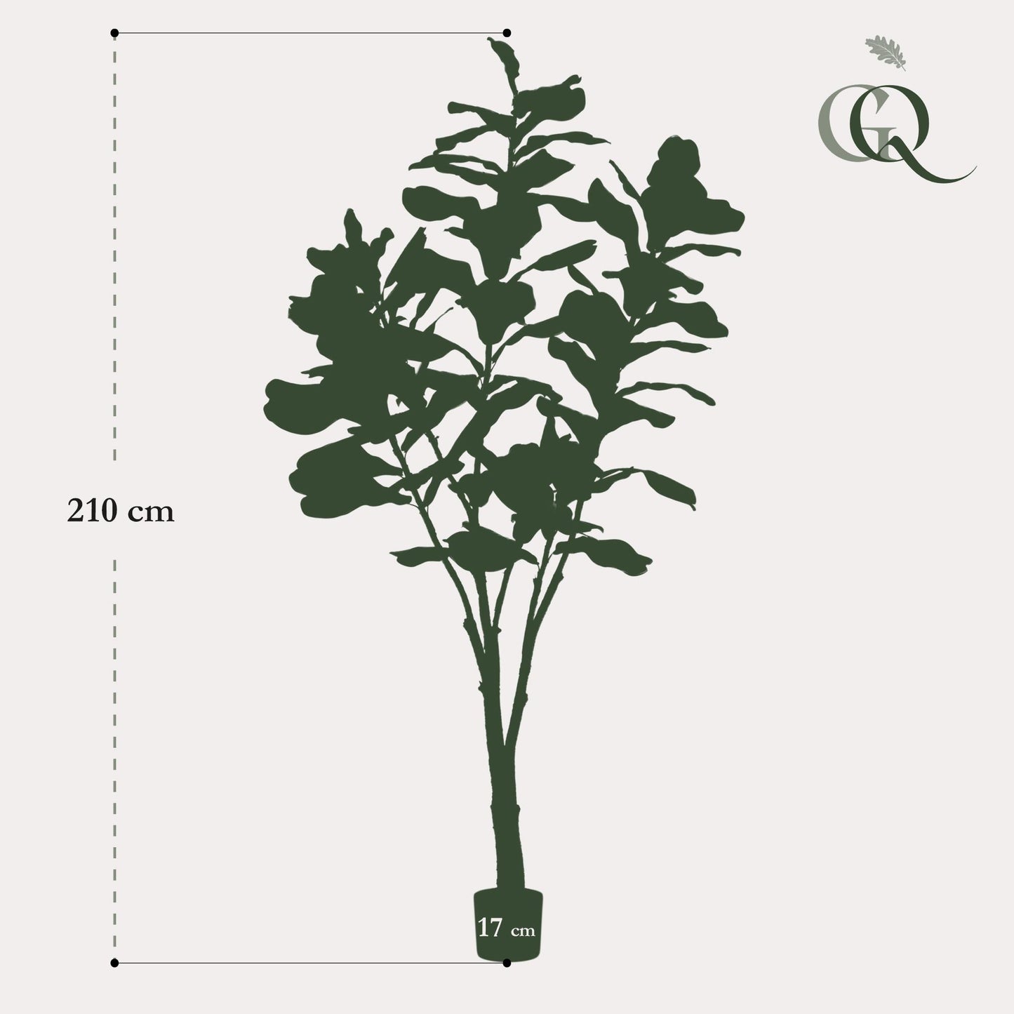 Kunstplant Ficus Lyrata Tabaksplant 180 - 210 cm